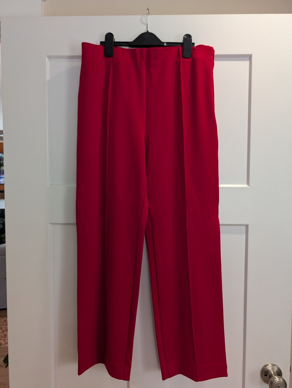 Vibrant Red Wide-Leg Ann Taylor Trousers